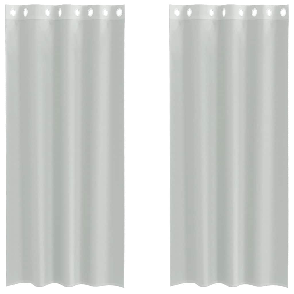Tende in Voile con Occhielli 2 pz Grigio Chiaro 140x245 cm