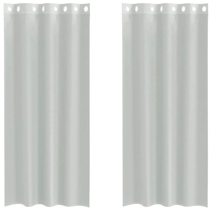Tende in Voile con Occhielli 2 pz Grigio Chiaro 140x245 cm
