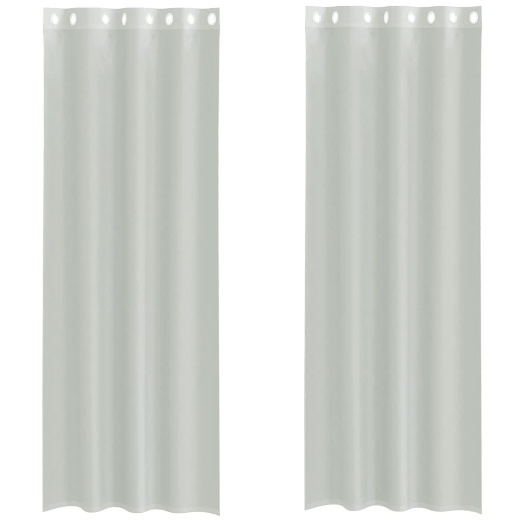 Tende in Voile con Occhielli 2 pz Grigio Chiaro 140x260 cm | homemem39