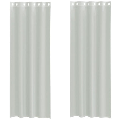 Tende in Voile con Occhielli 2 pz Grigio Chiaro 140x260 cm