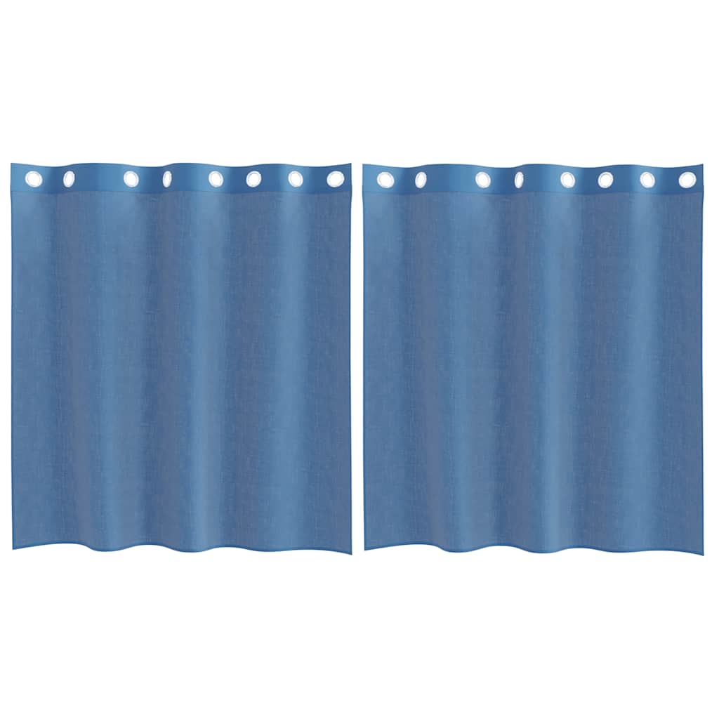 Tende in Voile con Occhielli 2 pz Blu Reale