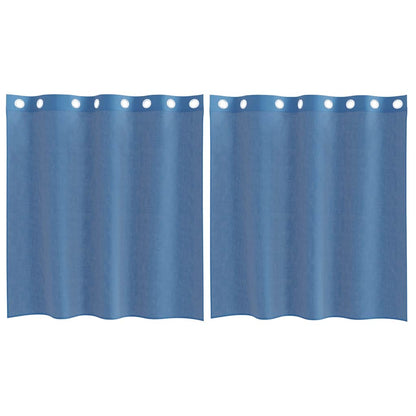 Tende in Voile con Occhielli 2 pz Blu Reale