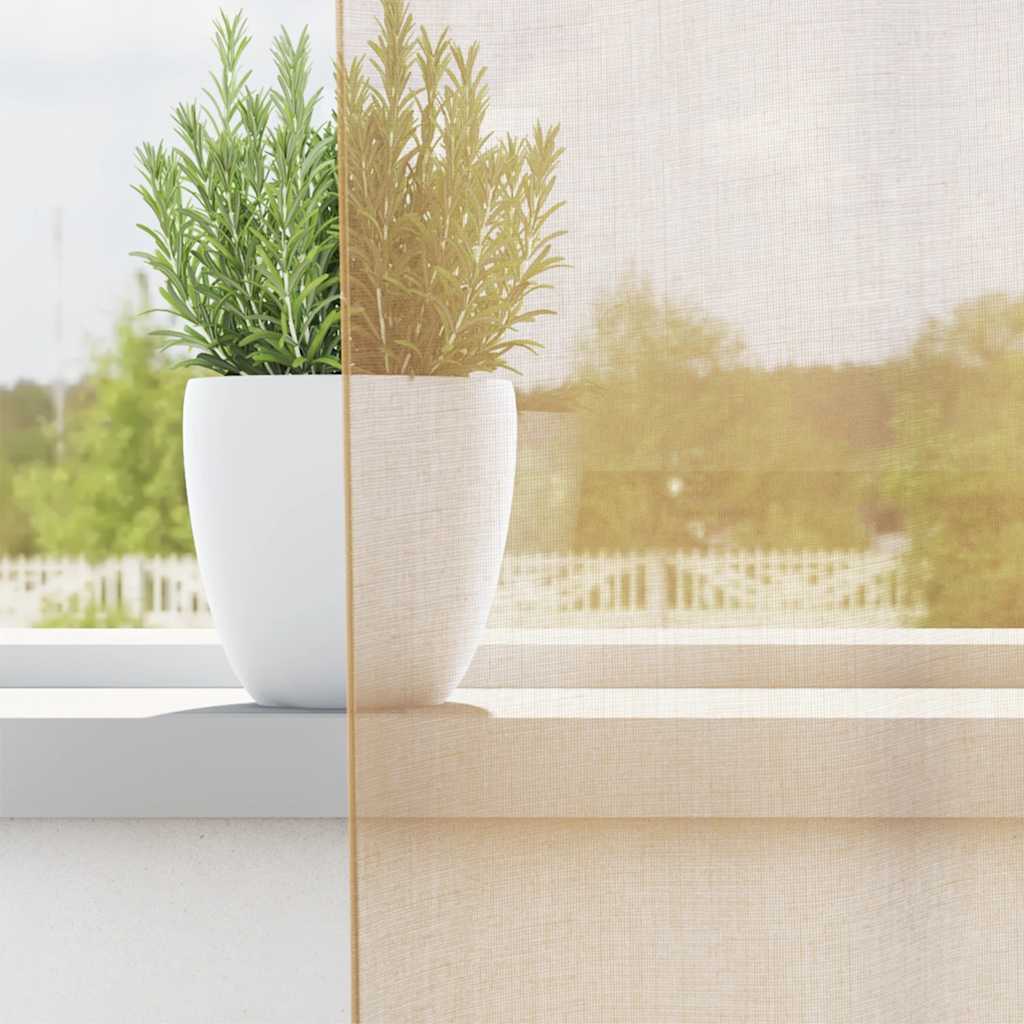 Tende in Voile con Occhielli 2 pz Sabbia