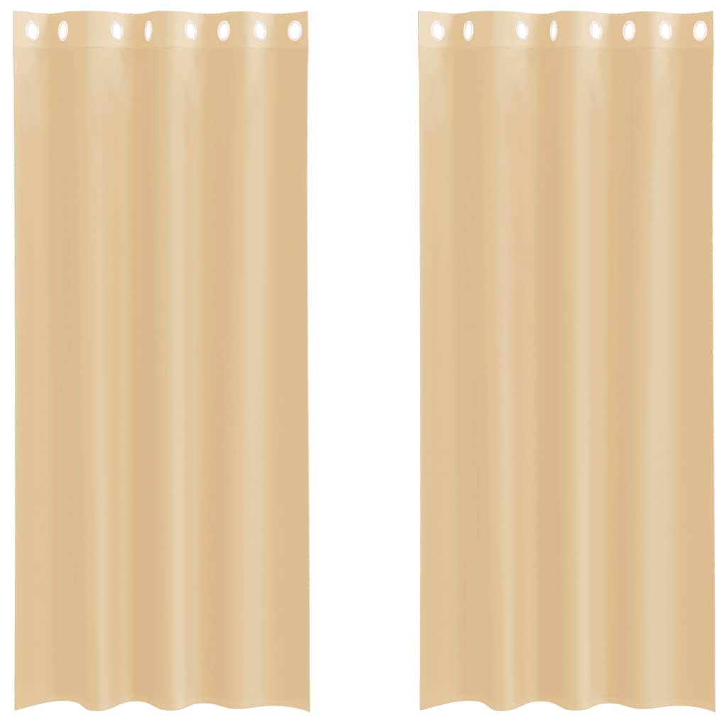 Tende in Voile con Occhielli 2 pz Sabbia