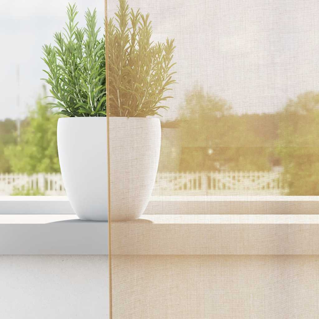 Tende in Voile con Occhielli 2 pz Sabbia
