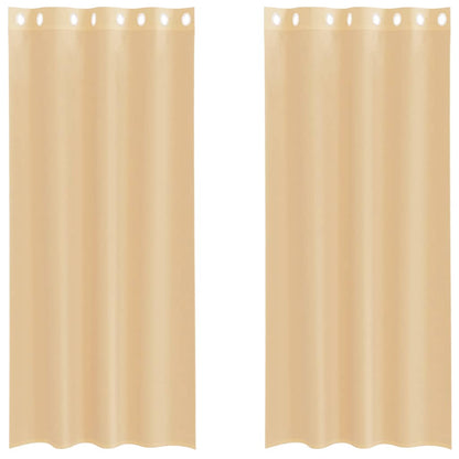 Tende in Voile con Occhielli 2 pz Sabbia | homemem39