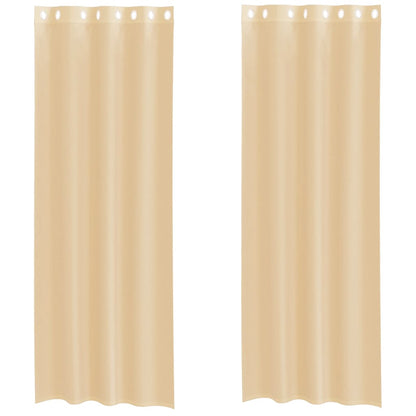 Tende in Voile con Occhielli 2 pz Sabbia | homemem39