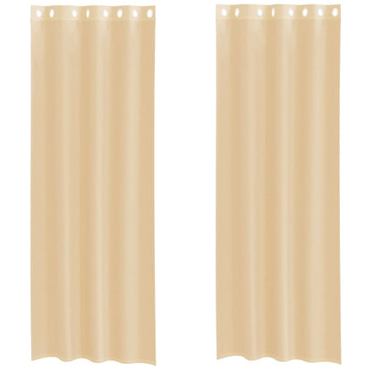 Tende in Voile con Occhielli 2 pz Sabbia