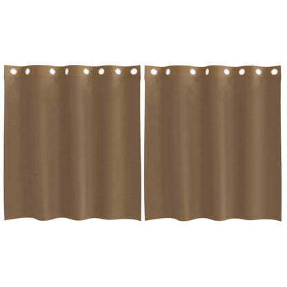 Tende in Voile con Occhielli 2 pz Marrone Chiaro | homemem39