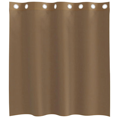 Tende in Voile con Occhielli 2 pz Marrone Chiaro