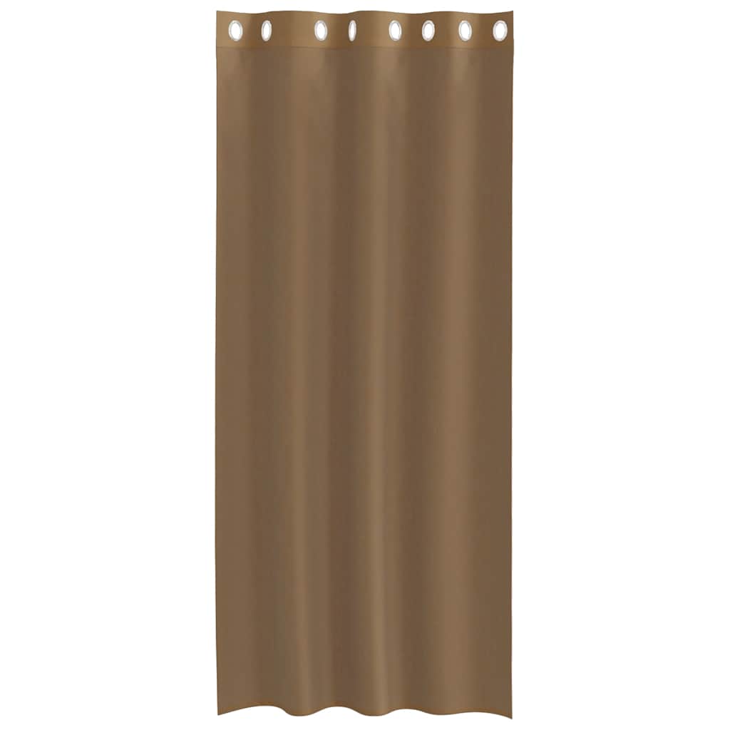 Tende in Voile con Occhielli 2 pz Marrone Chiaro