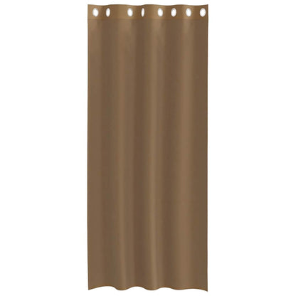 Tende in Voile con Occhielli 2 pz Marrone Chiaro