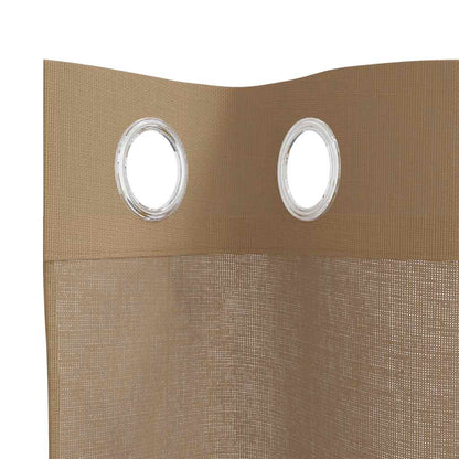 Tende in Voile con Occhielli 2 pz Marrone Chiaro | homemem39