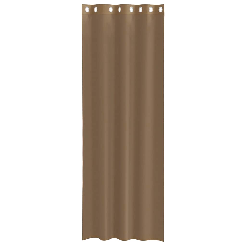 Tende in Voile con Occhielli 2 pz Marrone Chiaro