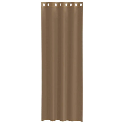 Tende in Voile con Occhielli 2 pz Marrone Chiaro