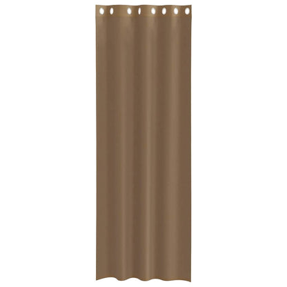 Tende in Voile con Occhielli 2 pz Marrone Chiaro