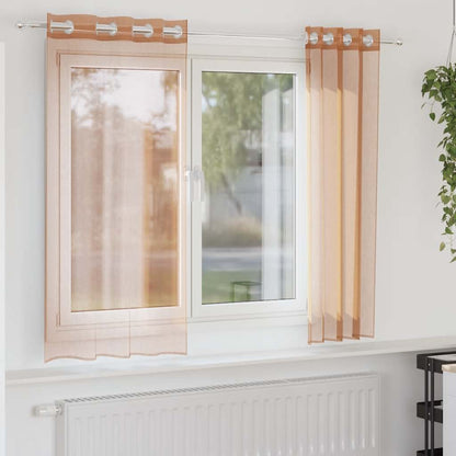 Tende in Voile con Occhielli 2 pz Terracotta | homemem39
