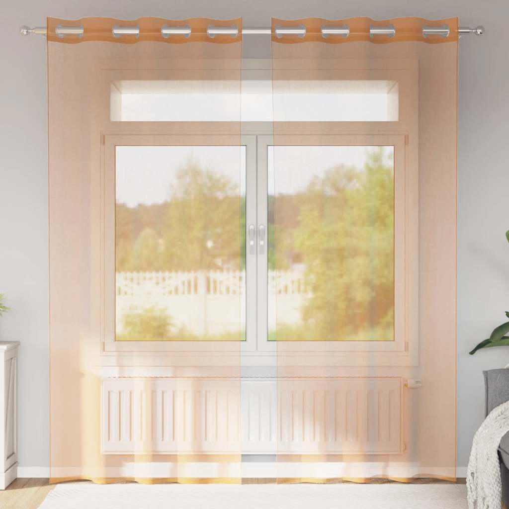 Tende in Voile con Occhielli 2 pz Terracotta | homemem39