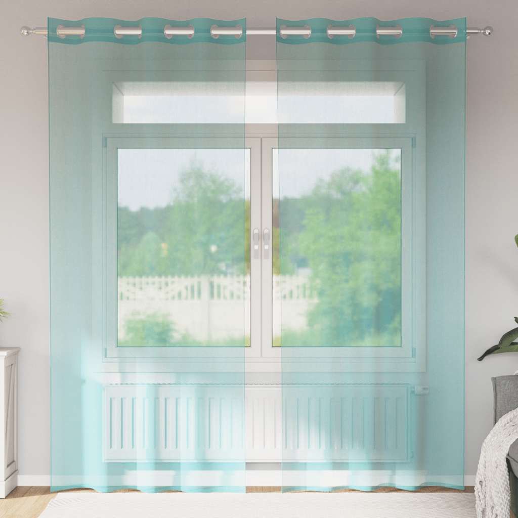 Tende in Voile con Occhielli 2 pz Turchese | homemem39