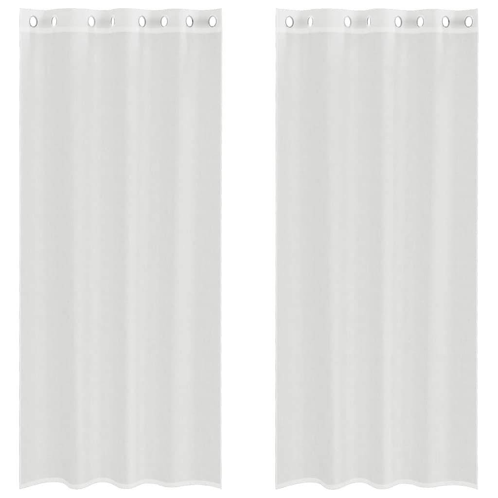 Tende in Voile con Occhielli 2 pz Bianco | homemem39