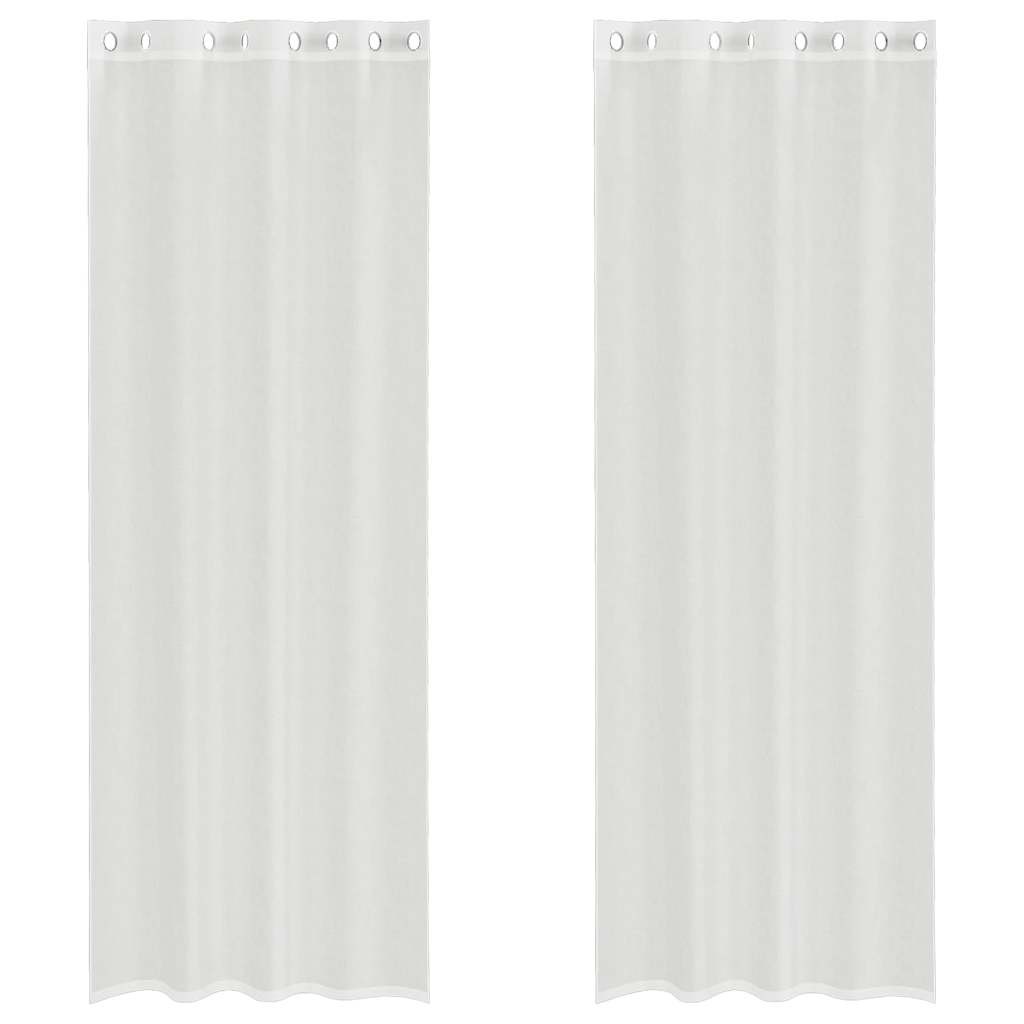 Tende in Voile con Occhielli 2 pz Bianco