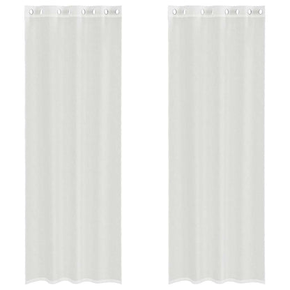 Tende in Voile con Occhielli 2 pz Bianco