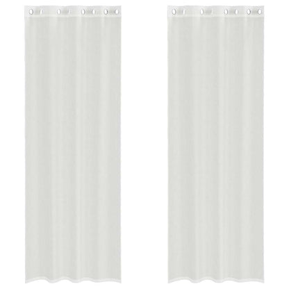 Tende in Voile con Occhielli 2 pz Bianco
