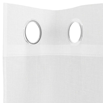 Tende in Voile con Occhielli 2 pz Bianco | homemem39