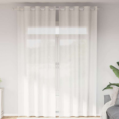 Tende in Voile con Occhielli 2 pz Bianco | homemem39