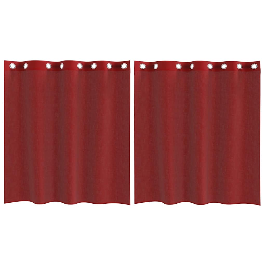Tende in Voile con Occhielli 2 pz Rosso Vino | homemem39