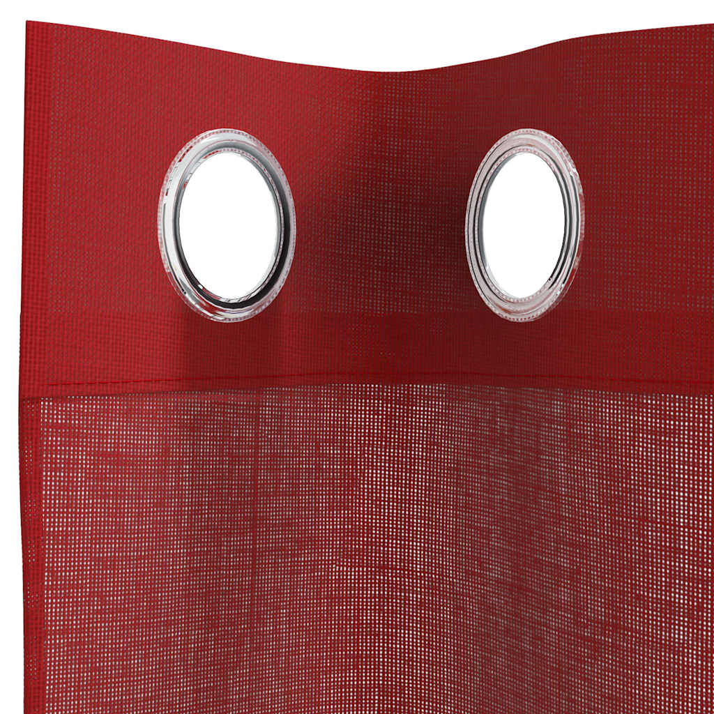 Tende in Voile con Occhielli 2 pz Rosso Vino | homemem39