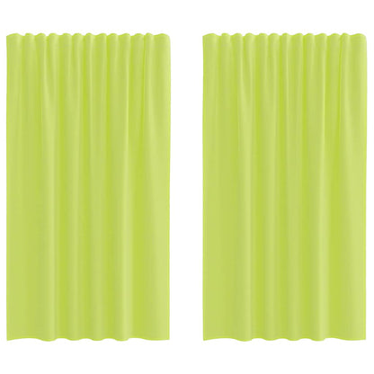 Tende in Voile con Tasche per Aste 2 pz Verde Mela | homemem39