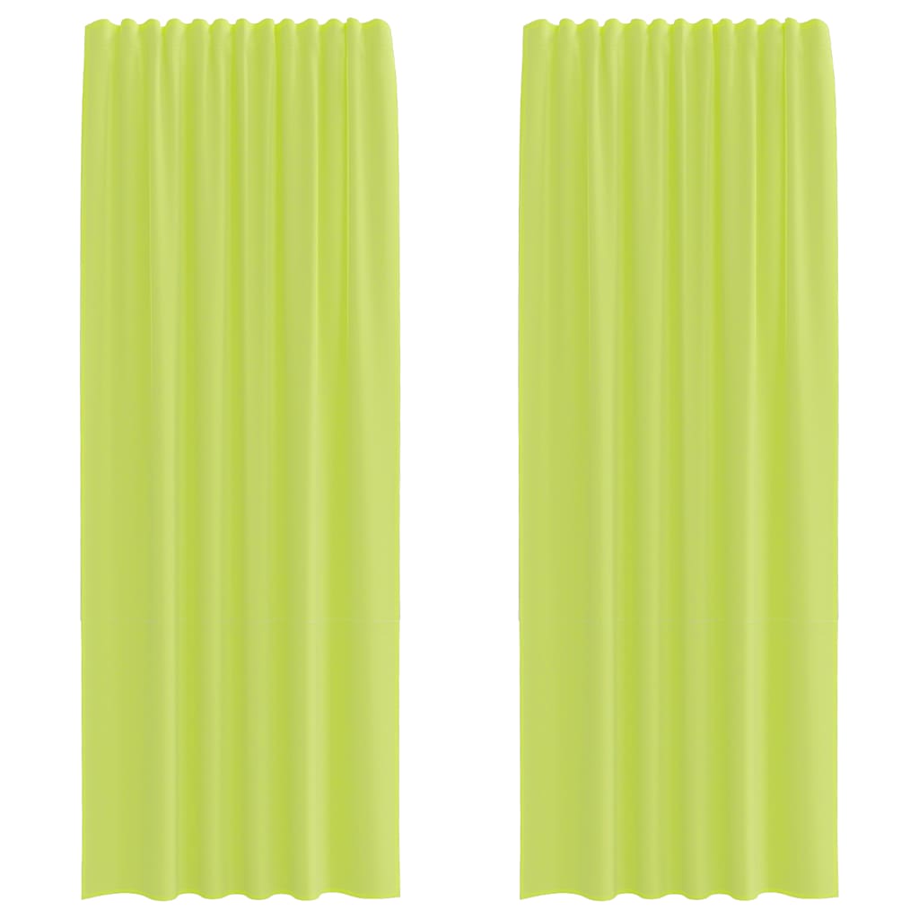 Tende in Voile con Tasche per Aste 2 pz Verde Mela | homemem39
