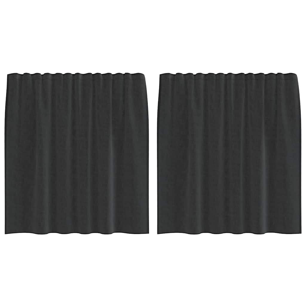 Tende in Voile con Tasche per Aste 2 pz Nero | homemem39