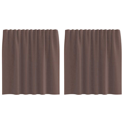 Tende in Voile con Tasche per Aste 2 pz Marrone | homemem39
