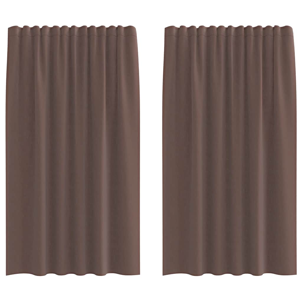 Tende in Voile con Tasche per Aste 2 pz Marrone | homemem39