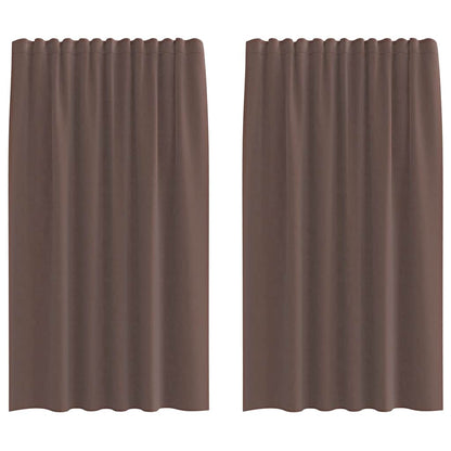 Tende in Voile con Tasche per Aste 2 pz Marrone | homemem39