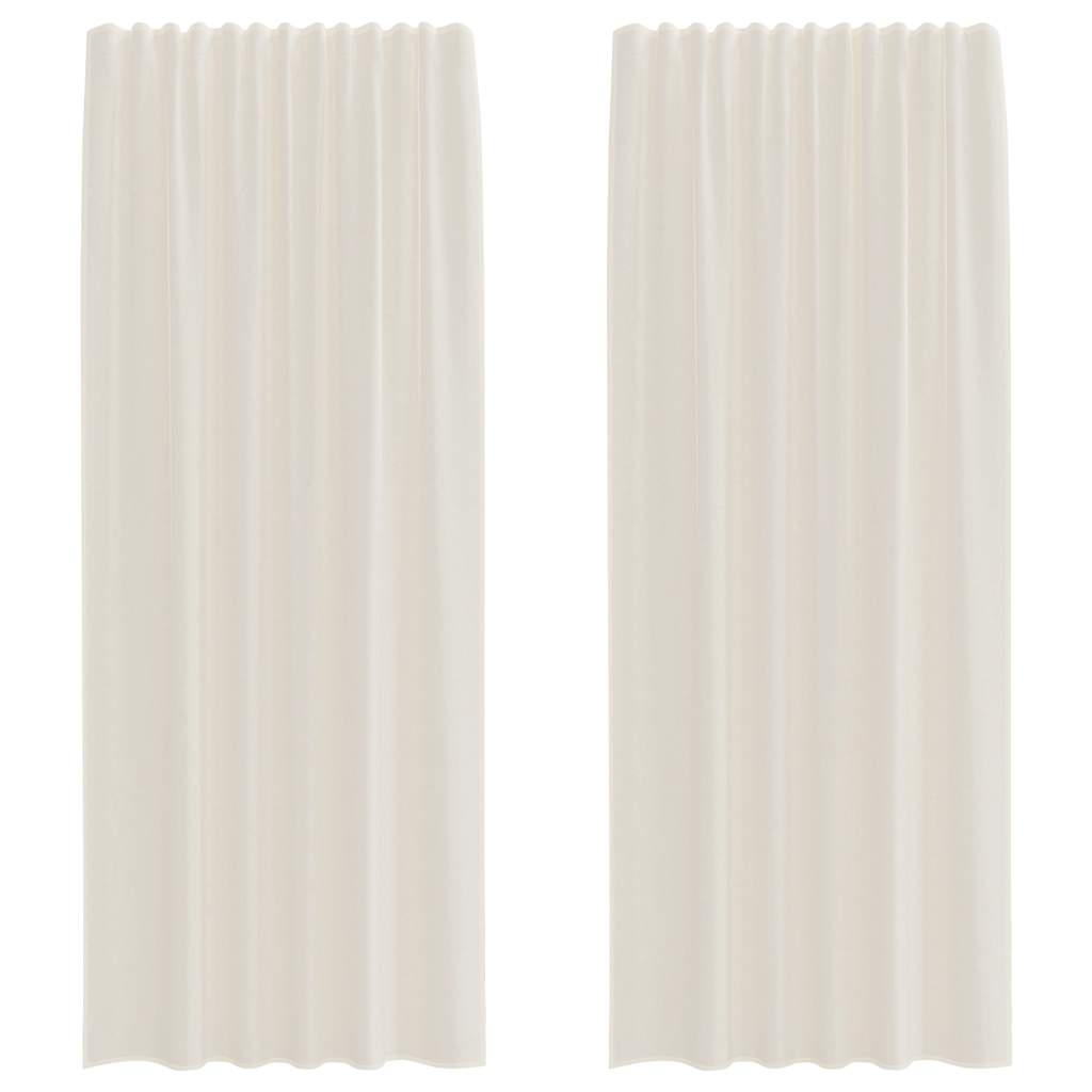 Tende in Voile con Tasche per Aste 2 pz Crema | homemem39