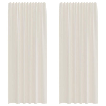 Tende in Voile con Tasche per Aste 2 pz Crema | homemem39