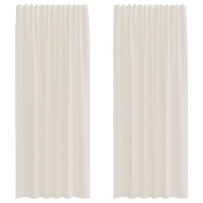 Tende in Voile con Tasche per Aste 2 pz Crema | homemem39