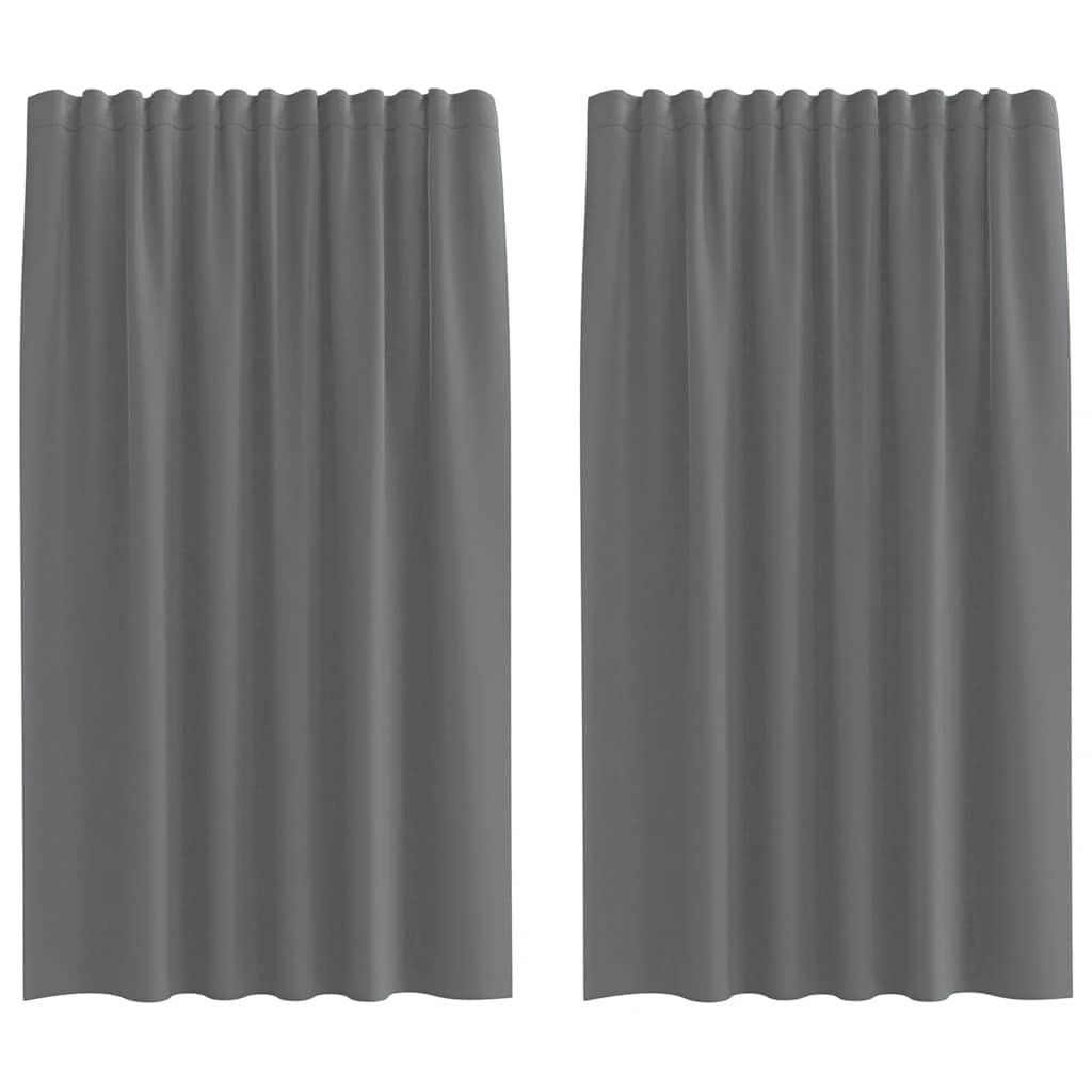 Tende in Voile con Tasche per Aste 2 pz Grigio Scuro | homemem39