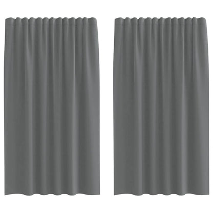 Tende in Voile con Tasche per Aste 2 pz Grigio Scuro | homemem39