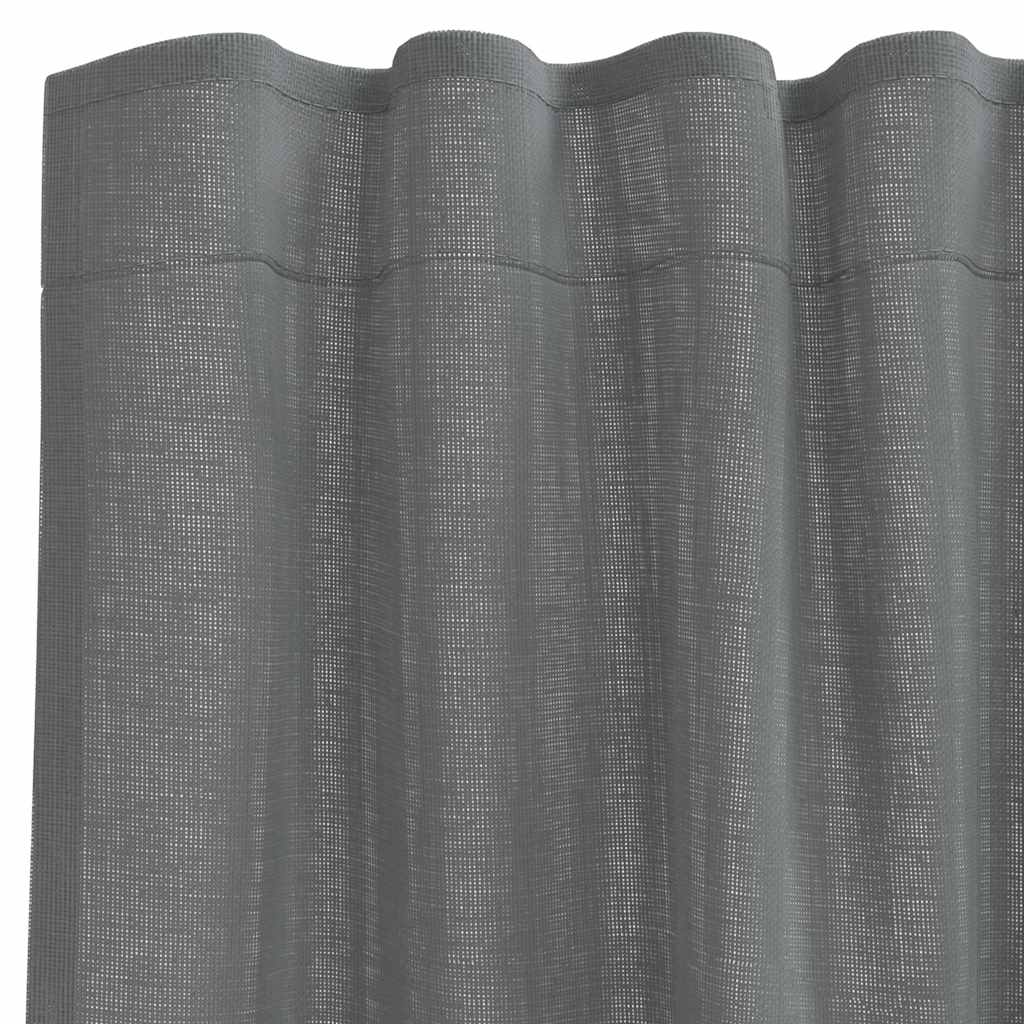 Tende in Voile con Tasche per Aste 2 pz Grigio Scuro | homemem39