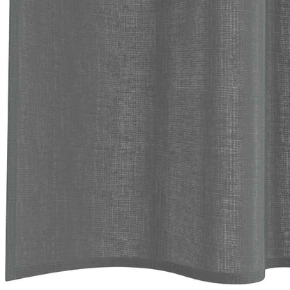 Tende in Voile con Tasche per Aste 2 pz Grigio Scuro