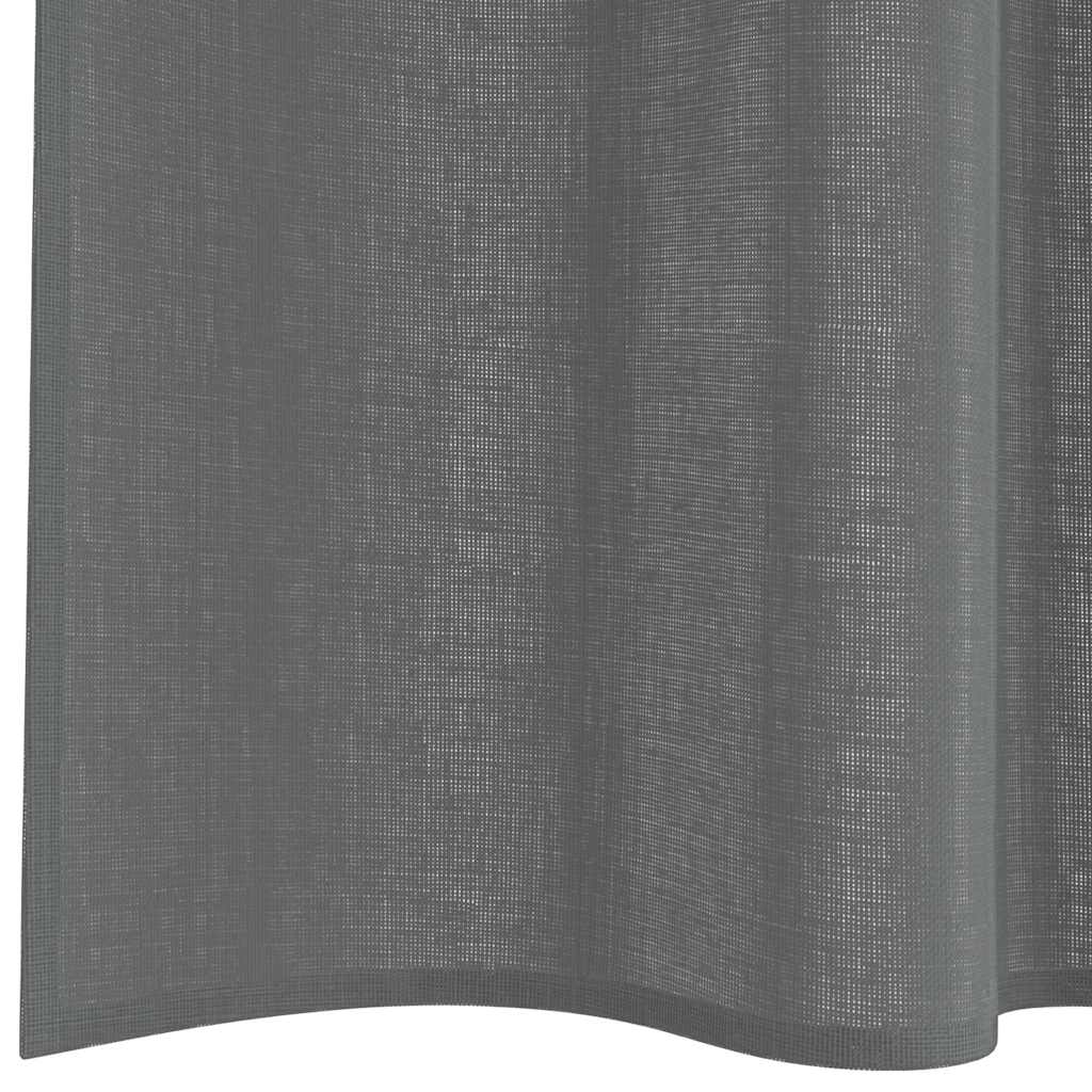 Tende in Voile con Tasche per Aste 2 pz Grigio Scuro