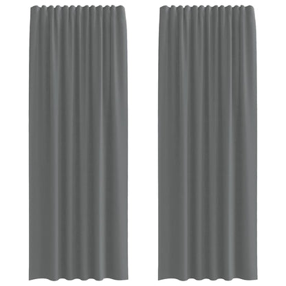 Tende in Voile con Tasche per Aste 2 pz Grigio Scuro | homemem39