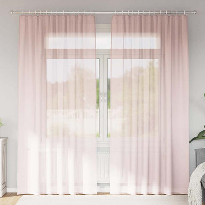 Tende in Voile con Tasche per Aste 2 pz Rosa Chiaro | homemem39