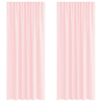 Tende in Voile con Tasche per Aste 2 pz Rosa Chiaro | homemem39