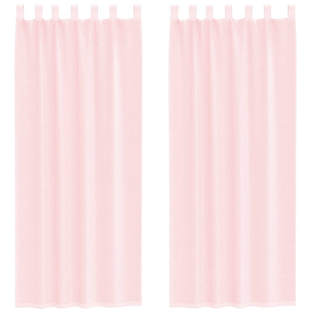Tende in Voile con Tasche per Aste 2 pz Rosa Chiaro | homemem39