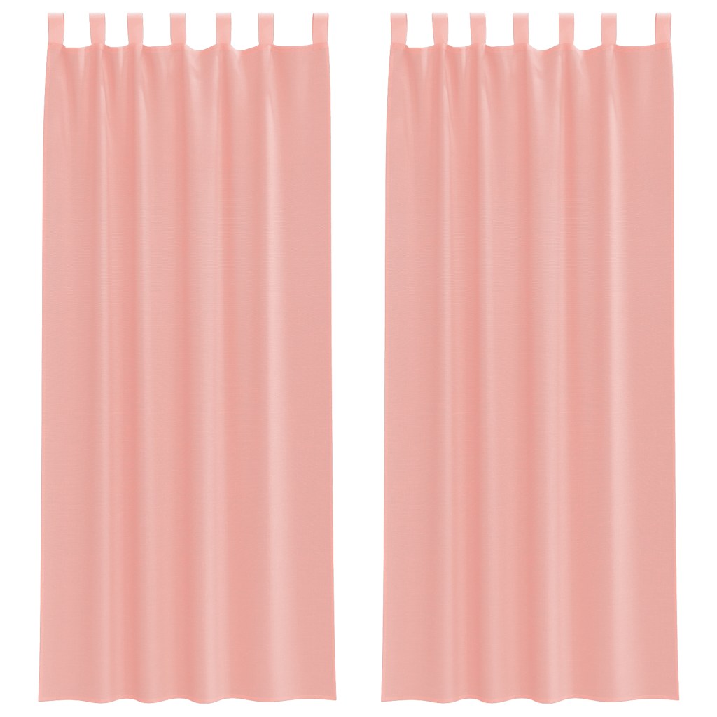 Tende in Voile con Tasche per Aste 2 pz Rosa | homemem39